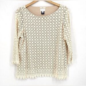 GANT Rugger Lazy Top Cotton Blouse Tunic Designer Luxury Size UK42 USA L Beige